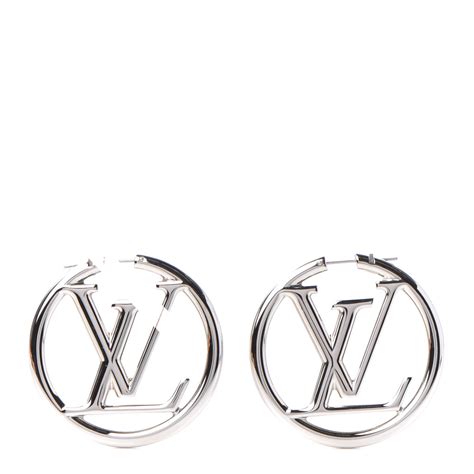 lv silver hoop earrings